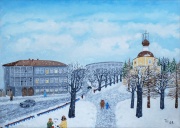 Шамарина Т. И. Родной дом и церковь Иоанна Предтечи (Вологда 1980-е годы). 2008. Холст, масло. 69 х 49