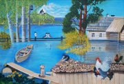 Спирина Н. А. Наводнение. 2001. ДВП, масло. 54 х 38