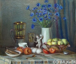 Архипов А. А. Натюрморт с васильками. 1996. Холст, масло
