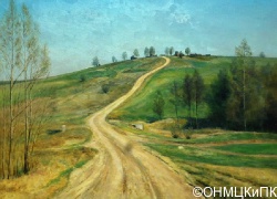 Малков А. А. Харовск. Дорога в гору. 2002. Холст, масло. 65 х 90