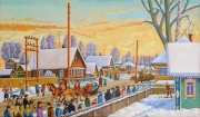 Щепелин А. Д. Никольская свадьба. 2000. ДВП, масло. 70 х 88
